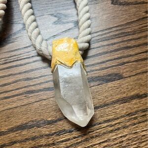 Adina Mills authentic Quartz Pendant rope necklace with two length options
